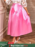 AOMEIDRESS Elegant Pink Satin A Line Skirt High Waist with Bow Detail Pink / S