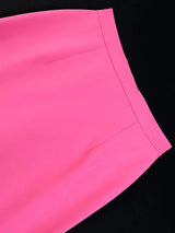 AOMEIDRESS Elegant Pink Two Piece Set Blazer Tops with Skirt for Party