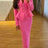 AOMEIDRESS Elegant Pink Two Piece Set Blazer Tops with Skirt for Party Pink / S
