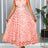 AOMEIDRESS Elegant Pink Wedding Guest Dress A Line 3D Floral Applique Pink / S