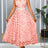AOMEIDRESS Elegant Pink Wedding Guest Dress A Line 3D Floral Applique Pink / S