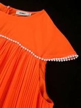 AOMEIDRESS Elegant Pleated Beaded Dress With Lace Up For Wedding Guest