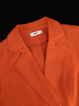 AOMEIDRESS Elegant Pleated Blazer Dress with Belt Causal Office Wear