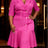 AOMEIDRESS Elegant Pleated Blazer Dress with Belt Causal Office Wear - Rose / S
