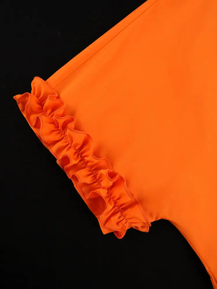 AOMEIDRESS Elegant Pleated Dress Collared Short Sleeves Loose Fitting
