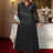 AOMEIDRESS Elegant Pleated Tassel Dress For Evening Long Sheer Sleeve Black / S
