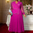 AOMEIDRESS Elegant Pleated Tassel Dress For Evening Long Sheer Sleeve Rose / S