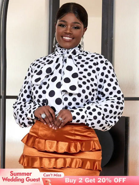 Formal Polka Dots Blouse for Ladies