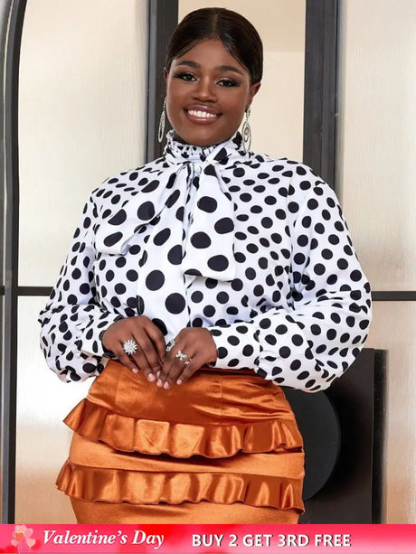 Formal Polka Dots Blouse for Ladies