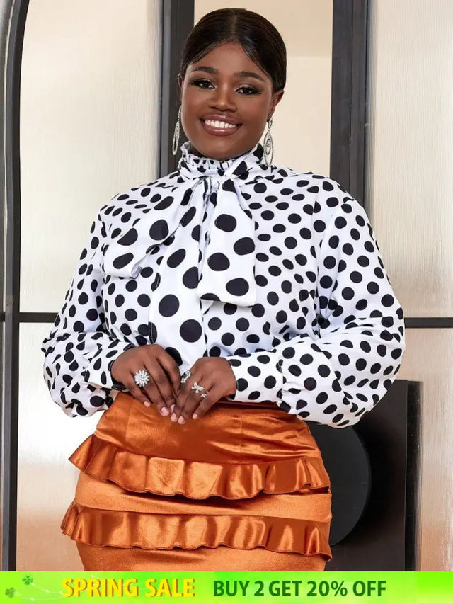 Formal Polka Dots Blouse for Ladies