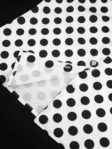 AOMEIDRESS Elegant Polka Dot Causal Blouse Bow Neck Short Sleeves