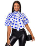 AOMEIDRESS Elegant Polka Dot Causal Blouse Bow Neck Short Sleeves