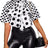 AOMEIDRESS Elegant Polka Dot Causal Blouse Bow Neck Short Sleeves White / S