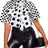 AOMEIDRESS Elegant Polka Dot Causal Blouse Bow Neck Short Sleeves White / S