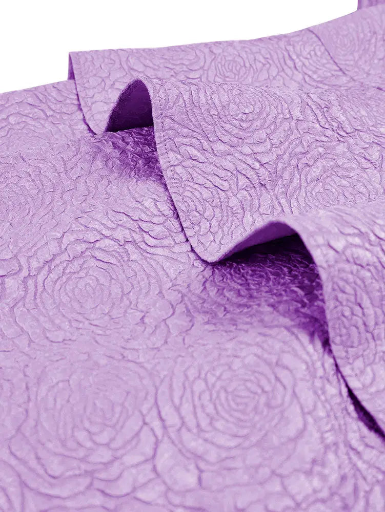 AOMEIDRESS Elegant Purple Jacquard Peplum Dress for Wedding Church