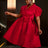 AOMEIDRESS Elegant Red A Line Dress for Christmas Wedding Puff Sleeve