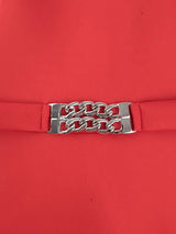 AOMEIDRESS Elegant Red A Line Ruffle Dress for Wedding Christmas