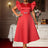 AOMEIDRESS Elegant Red A Line Ruffle Dress for Wedding Christmas Red / S