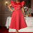 AOMEIDRESS Elegant Red A Line Ruffle Dress for Wedding Christmas Red / S