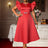 AOMEIDRESS Elegant Red A Line Ruffle Dress for Wedding Christmas Red / S