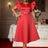 AOMEIDRESS Elegant Red A Line Ruffle Dress for Wedding Christmas Red / S