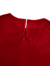 AOMEIDRESS Elegant Red Velvet Dress for Wedding Embroidery Cut Out