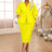 AOMEIDRESS Elegant Sheath Dress for V Neck Lantern Three Quarter Sleeves Yellow / S