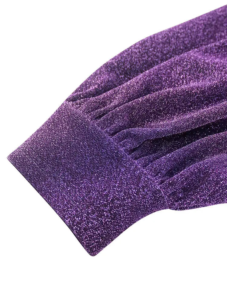 AOMEIDRESS Elegant Shiny A Line Dress for Party Evening 3D Flower