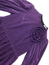 AOMEIDRESS Elegant Shiny A Line Dress for Party Evening 3D Flower