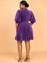 AOMEIDRESS Elegant Shiny A Line Dress for Party Evening 3D Flower