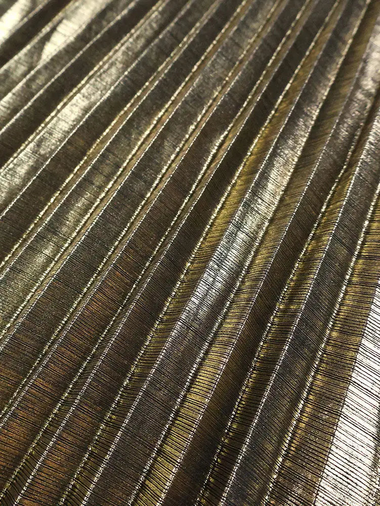 AOMEIDRESS Elegant Shiny Gold Pleated Dress with Bow for Evening Party