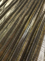 AOMEIDRESS Elegant Shiny Gold Pleated Dress with Bow for Evening Party