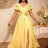 AOMEIDRESS Elegant Shiny Maxi A Line Dress For Wedding Guest 3D Flower LightGold / S