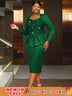 AOMEIDRESS Elegant Shiny Sequin Peplum Dress For Wedding Party Evening DG / S