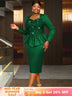 AOMEIDRESS Elegant Shiny Sequin Peplum Dress For Wedding Party Evening DG / S