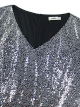 AOMEIDRESS Elegant Silver Sequins Midi Mermaid Dress For Wedding Guest