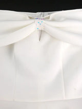 AOMEIDRESS Elegant Slash Neck Dresses for Woman White Bridal Gowns