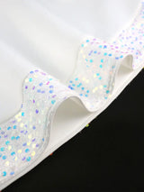 AOMEIDRESS Elegant Slash Neck Dresses for Woman White Bridal Gowns