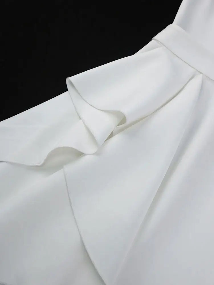 AOMEIDRESS Elegant Slash Neck Dresses For Women White Bridal Gowns