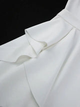 AOMEIDRESS Elegant Slash Neck Dresses For Women White Bridal Gowns