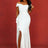 AOMEIDRESS Elegant Slash Neck Dresses For Women White Bridal Gowns White / S