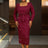 AOMEIDRESS Elegant Sleeveless Beading Party Dress with Ruffle Bolero Wine / S
