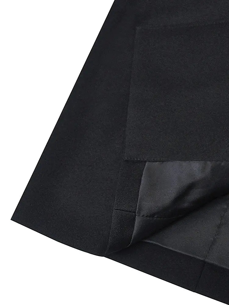 AOMEIDRESS Elegant Slim Black Women Double Buttons Blazer Mini Dress