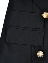 AOMEIDRESS Elegant Slim Black Women Double Buttons Blazer Mini Dress
