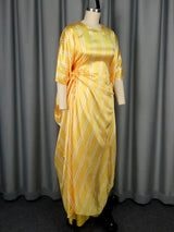 AOMEIDRESS Elegant Striped Two Piece Set for Party Evening Outfit