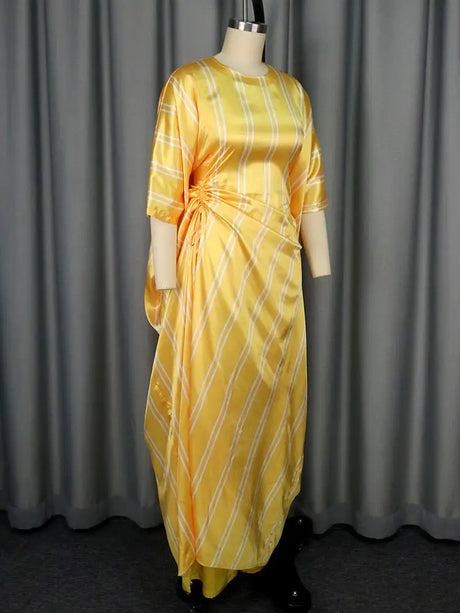 AOMEIDRESS Elegant Striped Two Piece Set for Party Evening Outfit