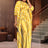 AOMEIDRESS Elegant Striped Two Piece Set for Party Evening Outfit Gold / S