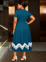 AOMEIDRESS Elegant Tassel A Line Midi Pleated Dresses For Church