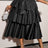 AOMEIDRESS Elegant Tiered Skirt Elastic High Waist Bow Evening Gowns - Black / S