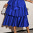 AOMEIDRESS Elegant Tiered Skirt Elastic High Waist Bow Evening Gowns - Blue / S